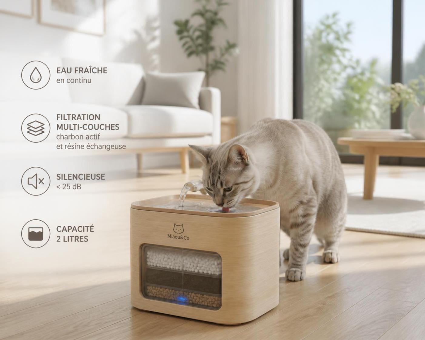 découvrez notre fontaine à eau pour chat, conçue pour offrir à votre compagnon une hydratation saine et continue, favorisant son bien-être et sa vitalité au quotidien.
